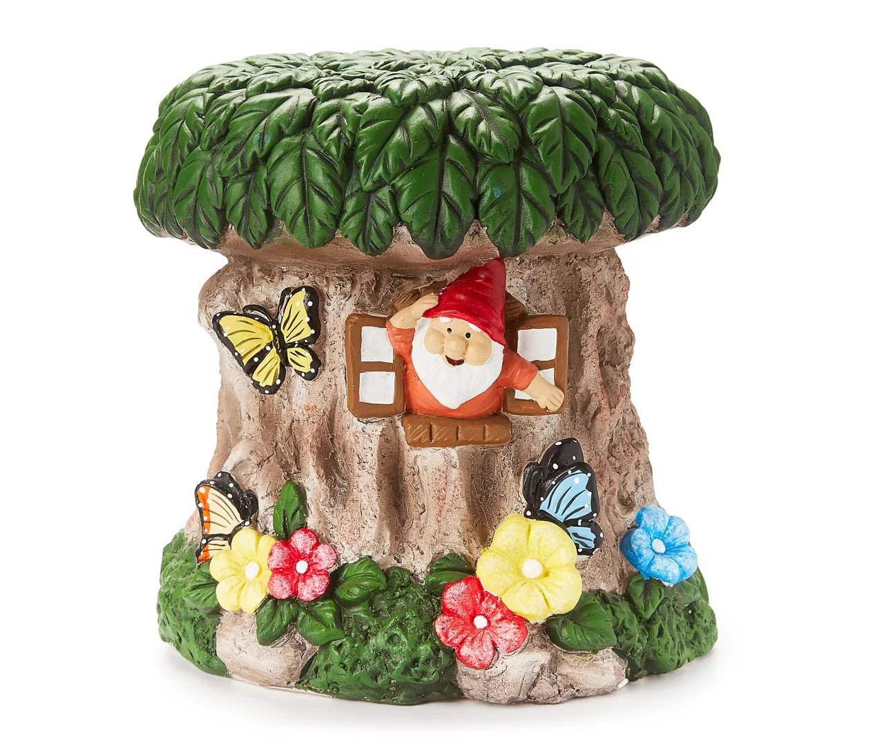 Real Living 11.42" Stump with Gnome & Butterflies Garden Stool Big Lots