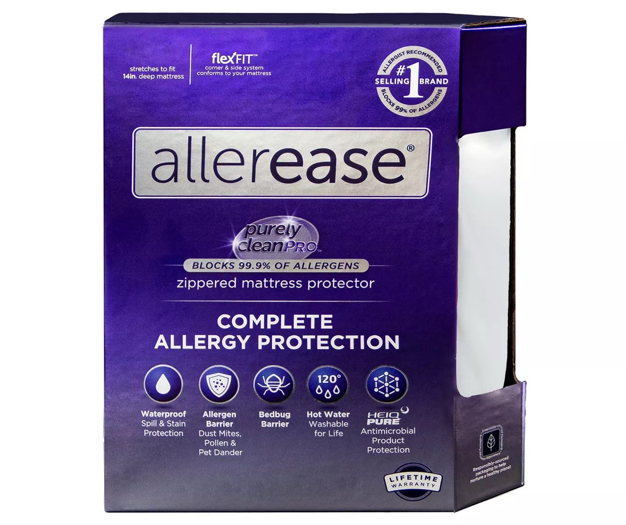 Allerease Allerease Purely Clean Pro Zippered Mattress Protector Big Lots
