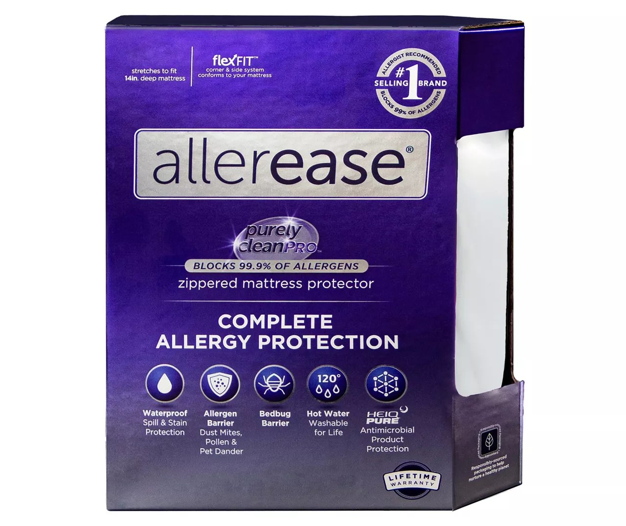 Allerease Allerease Purely Clean Pro Zippered Mattress Protector Big Lots