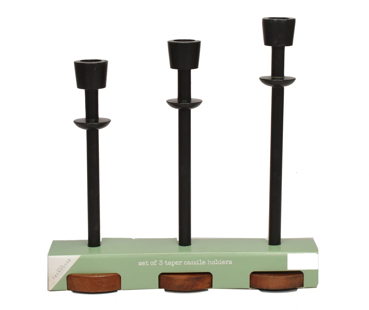 Black & Brown 3Piece Taper Candle Holder Set Big Lots