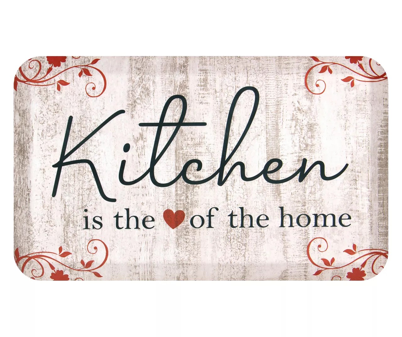 "Kitchen" Tan & Red ScrollAccent Soft Step Kitchen Mat Big Lots