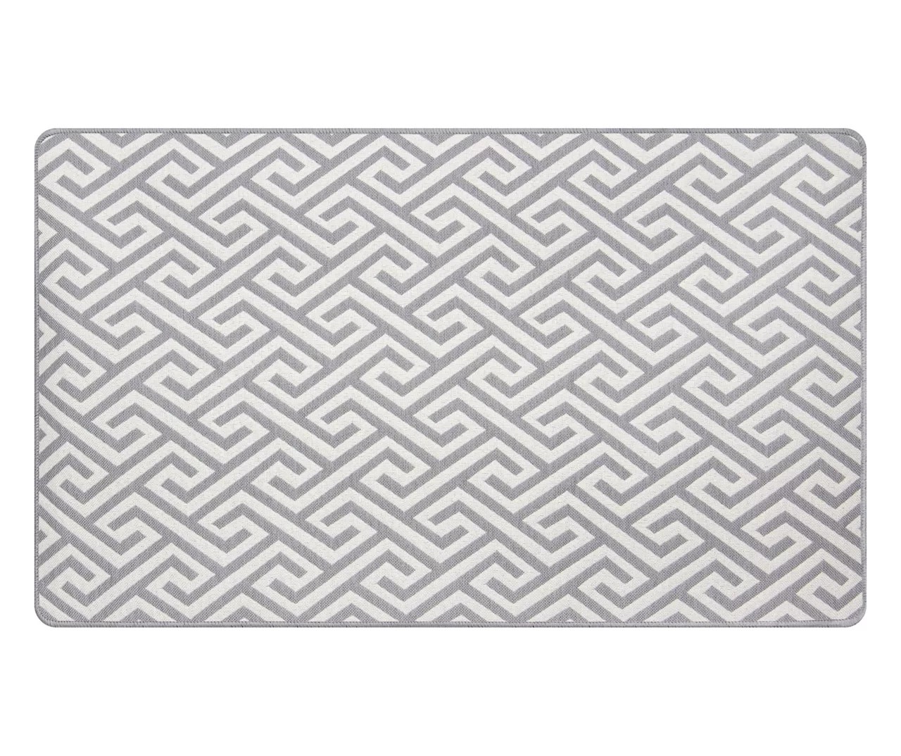 Gray & White Greek Key Jacquard Kitchen Mat Big Lots