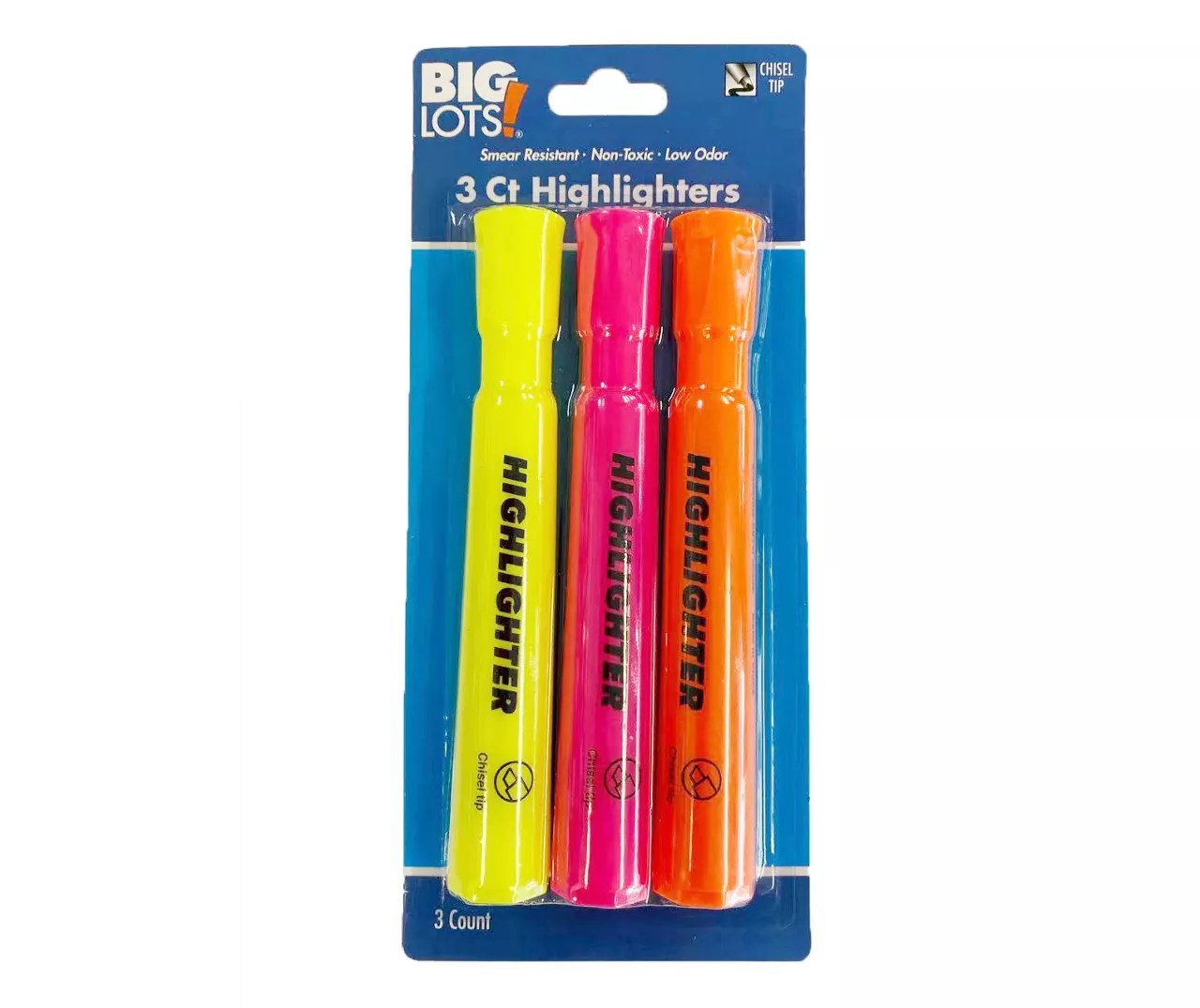Big Lots Jumbo Highlighters, 3Pack Big Lots