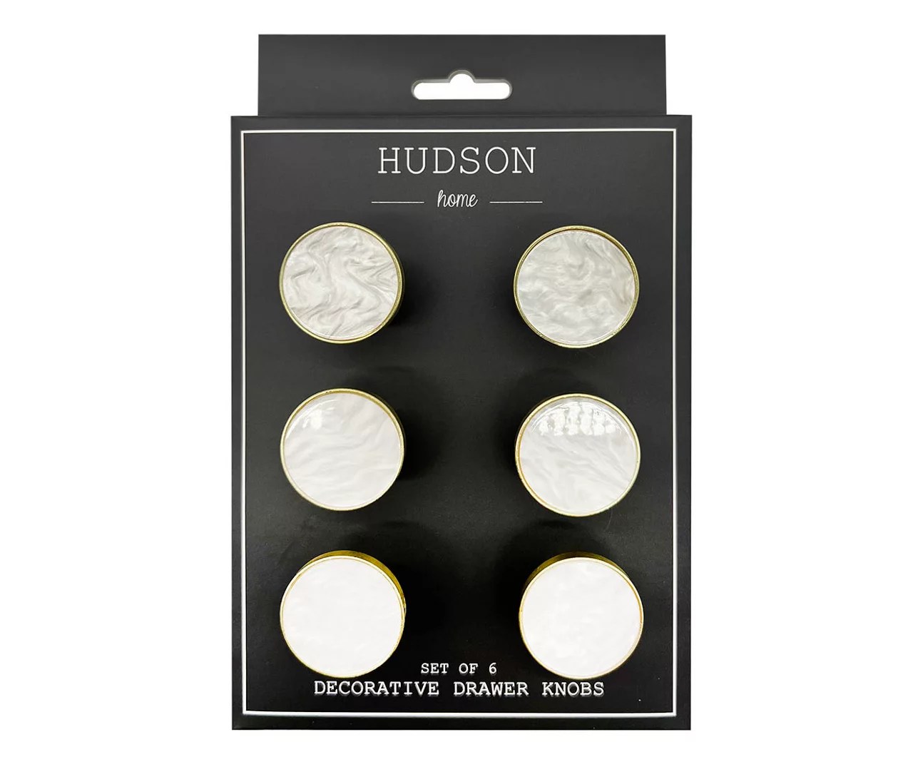 Hudson Home White Marble Drawer Knobs, 6Pack Big Lots