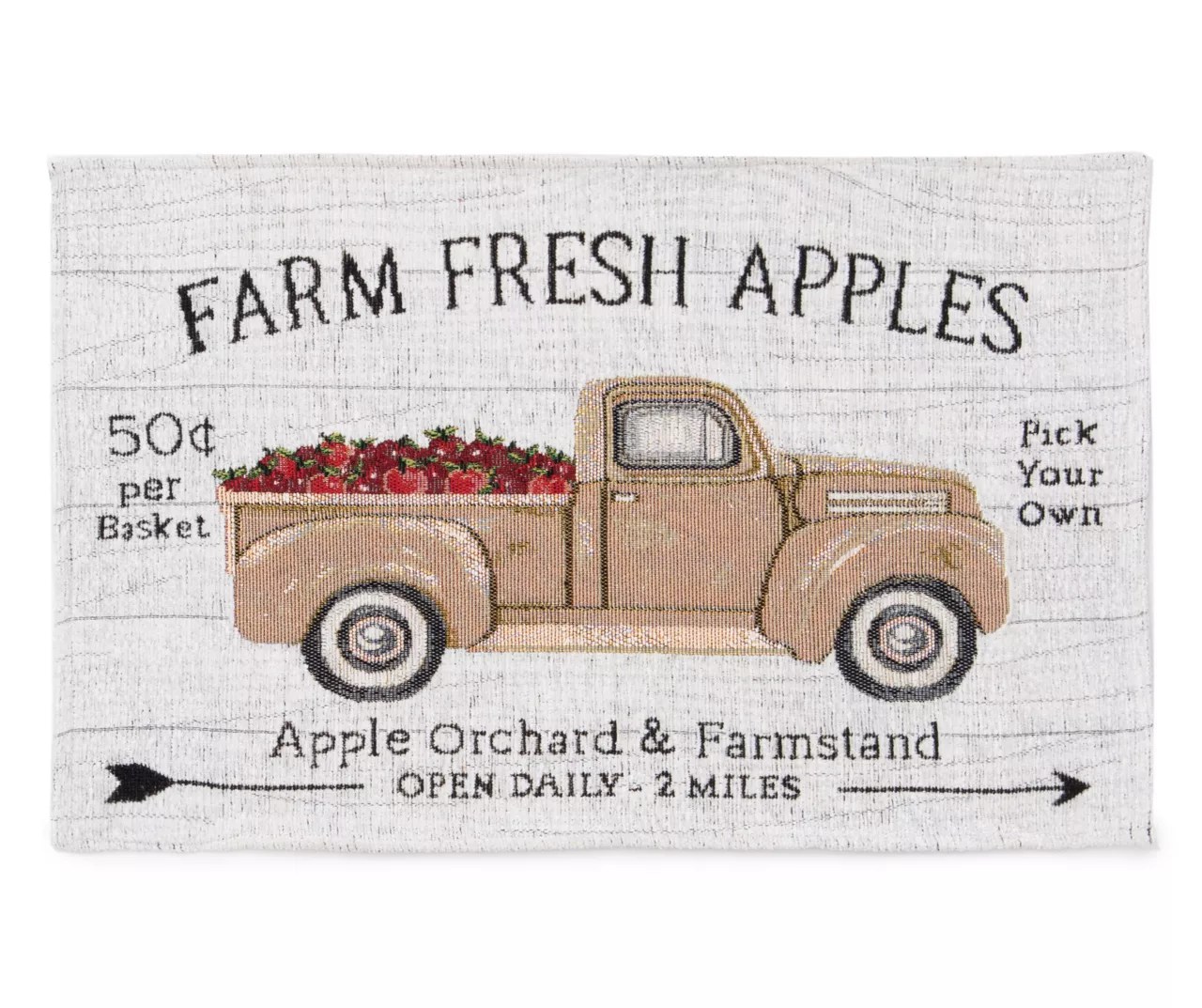 "Farm Fresh Apples" White & Brown Truck Placemat Big Lots