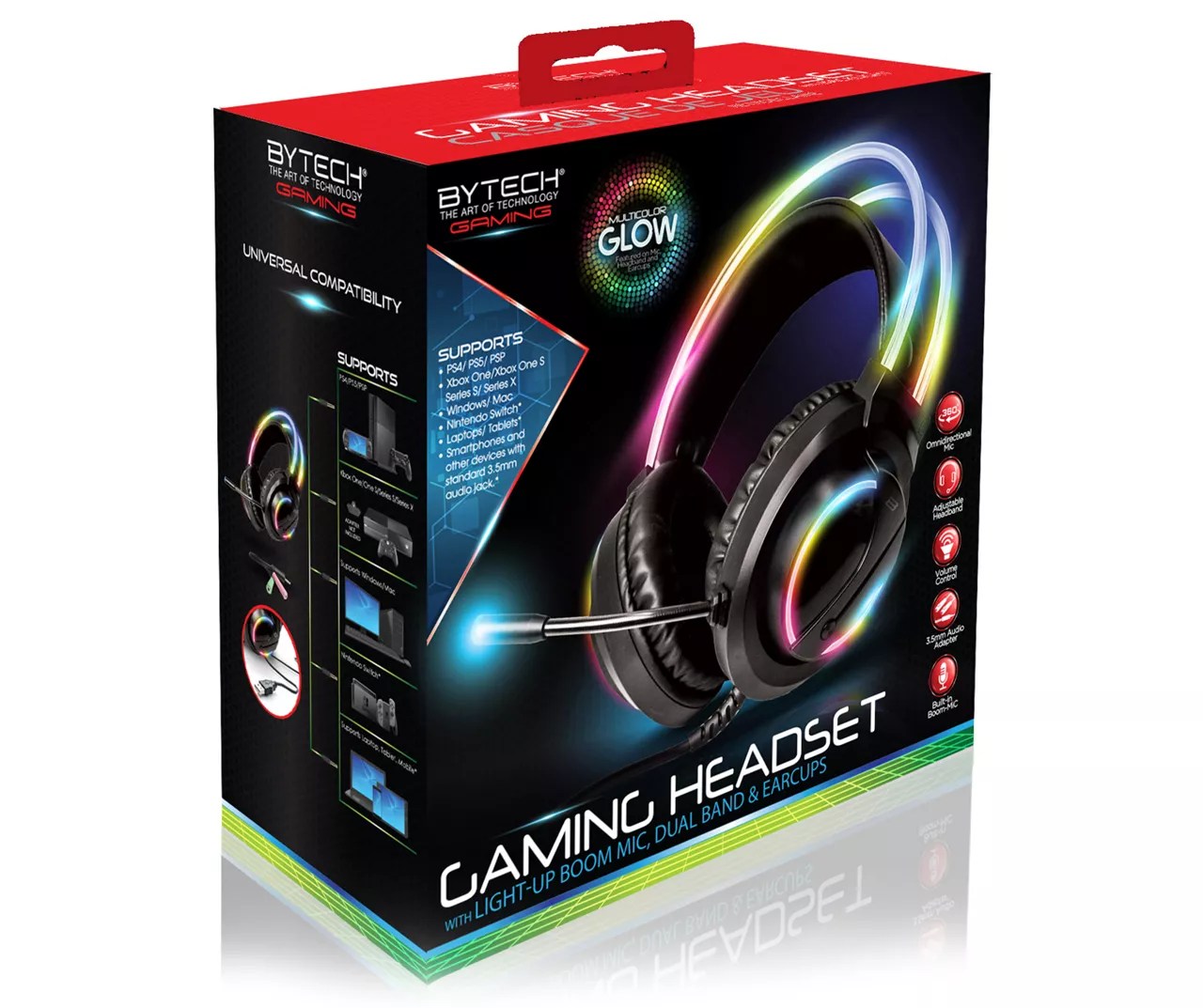 Bytech Black Dual Band LED Gaming Headset | Big Lots