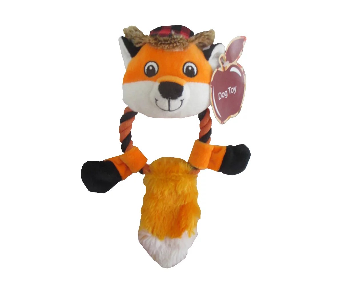 Toy Time Fox Ring Plush & Rope Dog Toy Big Lots