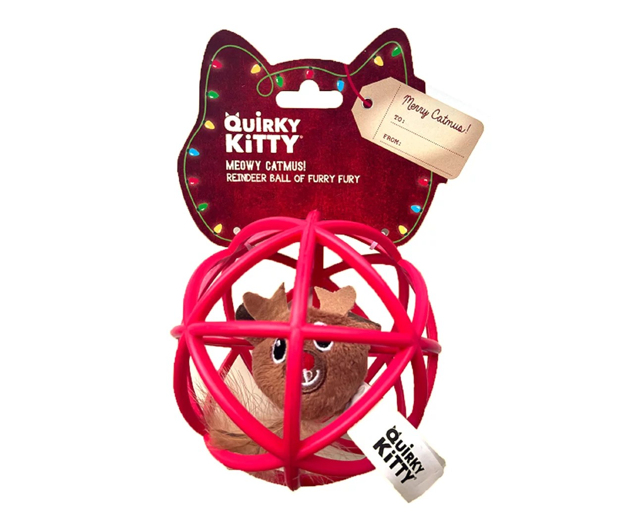 Quirky Kitty Red Reindeer Ball Cat Toy Big Lots