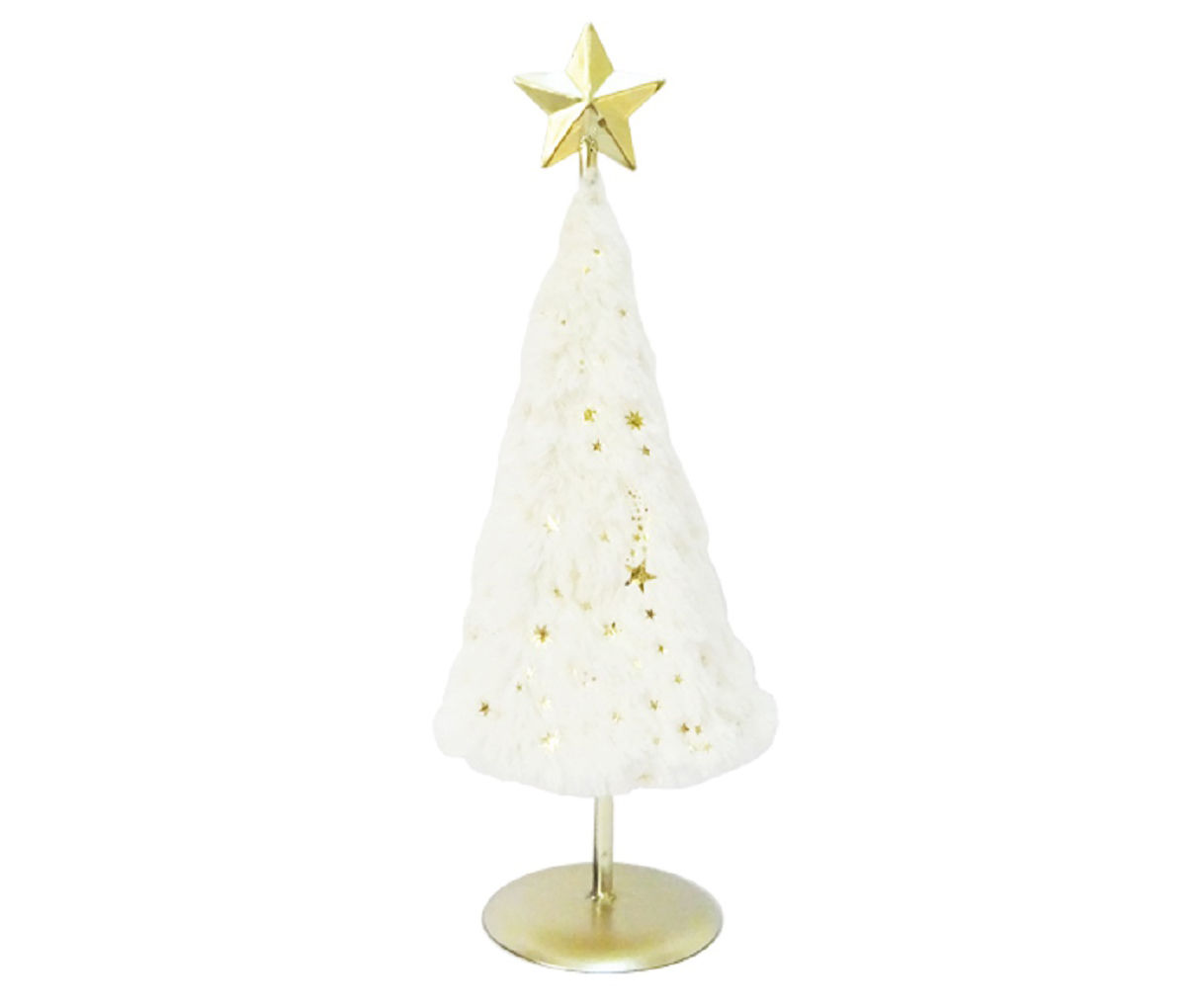 Winter Wonder Lane White & Gold Fur Tabletop Tree Decor Big Lots