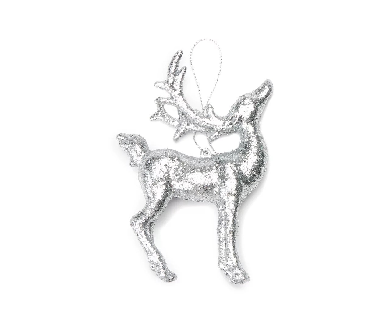 Winter Wonder Lane Silver Glitter Deer Ornaments, 4Pack Big Lots