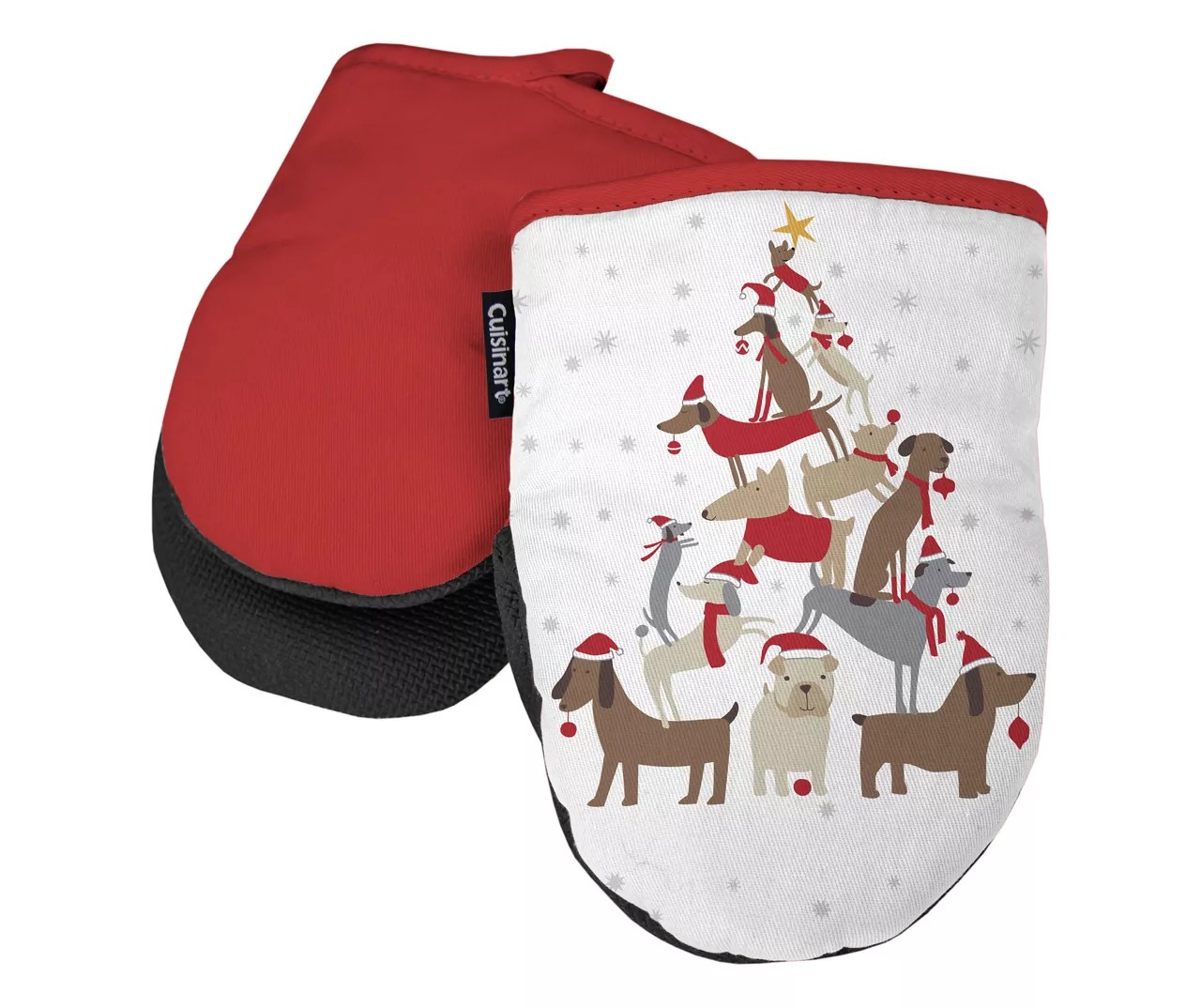 Cuisinart White & Red Christmas Pups Mini Oven Mitts, 2Pack Big Lots