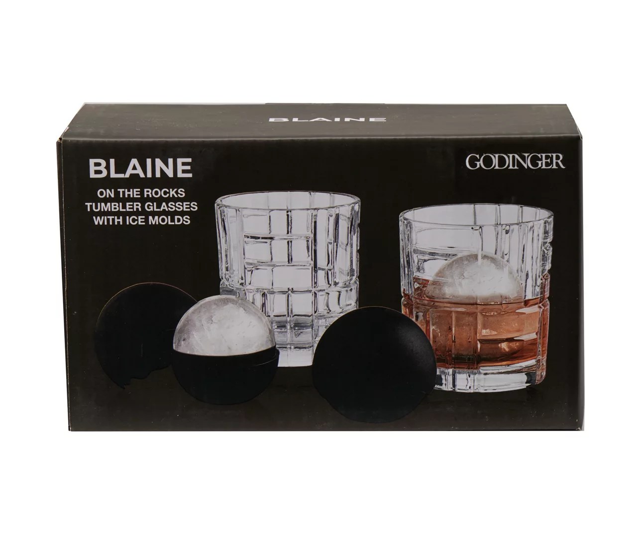 Blaine 4Piece On the Rocks Glasses & Black Sphere Ice Mold Set Big Lots
