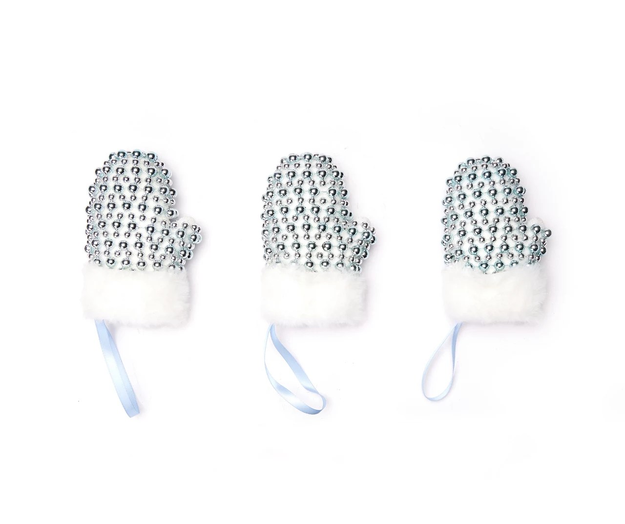 Winter Wonder Lane Blue Bead Glove Ornaments, 3Pack Big Lots