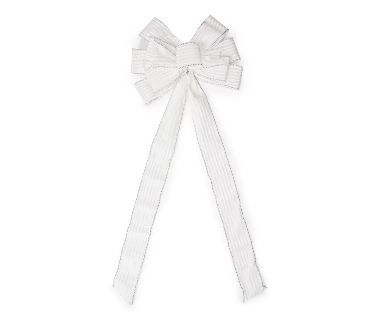 White Velvet Bow Tree Topper Big Lots