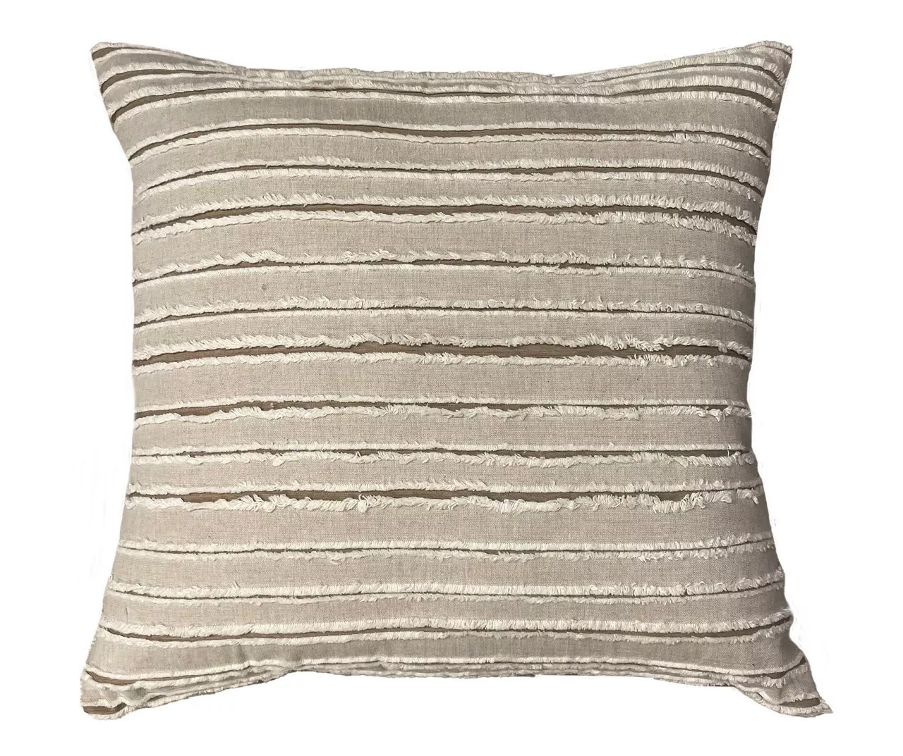 Taupe Fringed Stripe Throw Pillow Big Lots