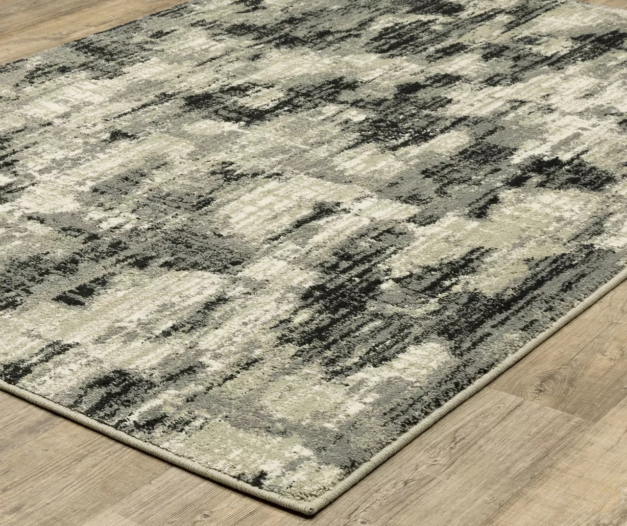 Seaburt Gray & Beige Abstract Area Rug, (5.3' x 7.3') Big Lots