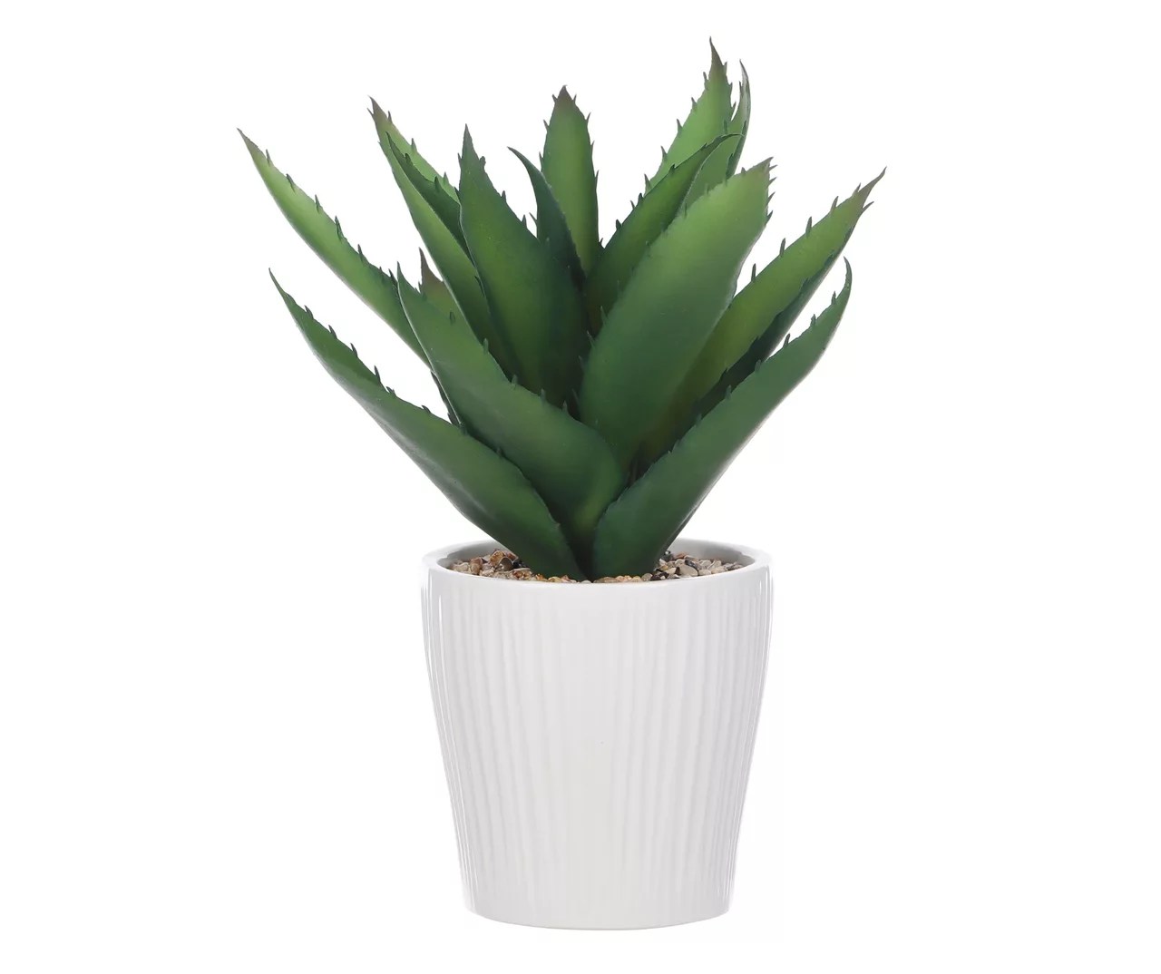 Artificial Aloe Plant in White Ribbed Ceramic Pot Big Lots