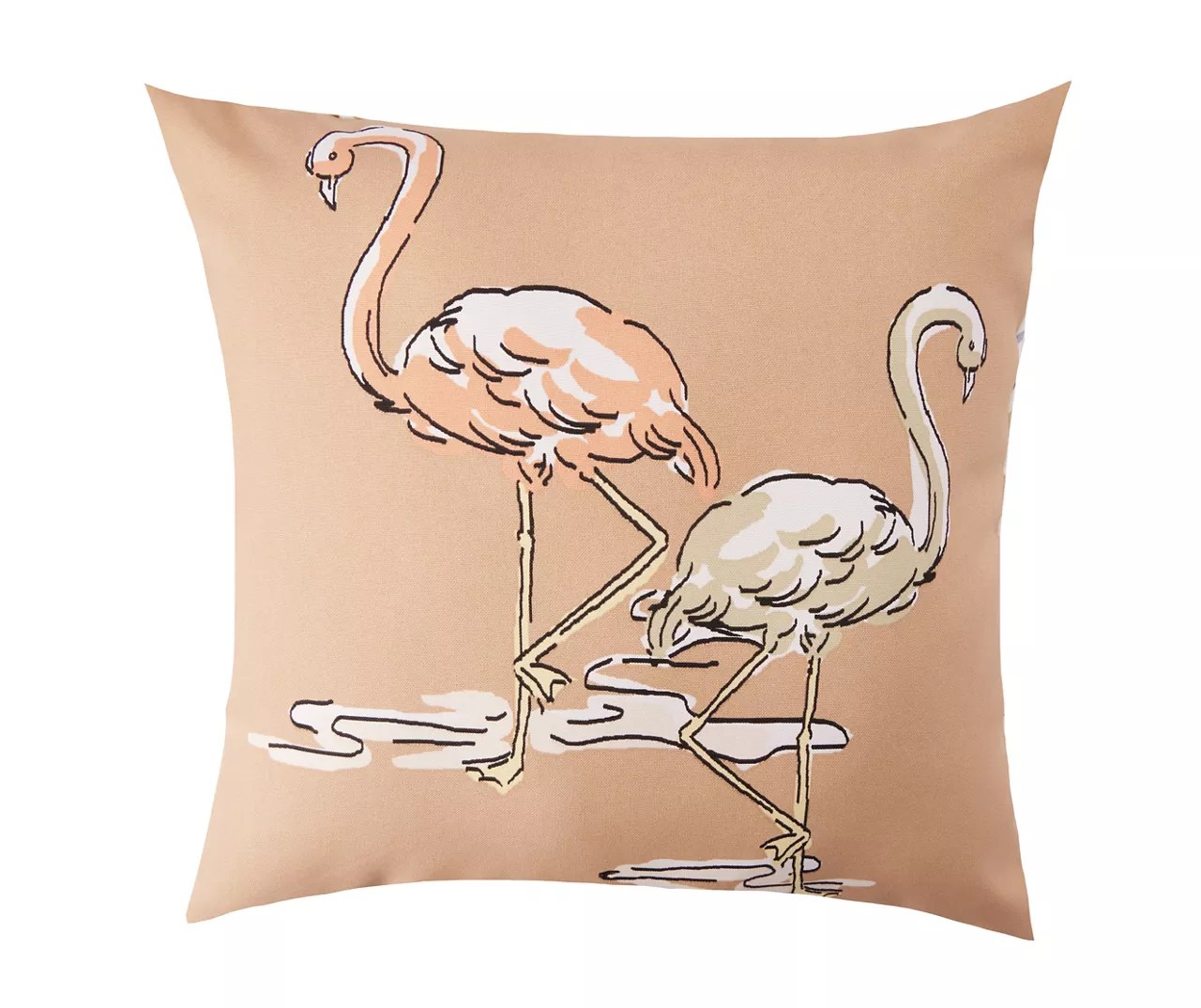 Tan Flamingo Outdoor Throw Pillow Big Lots
