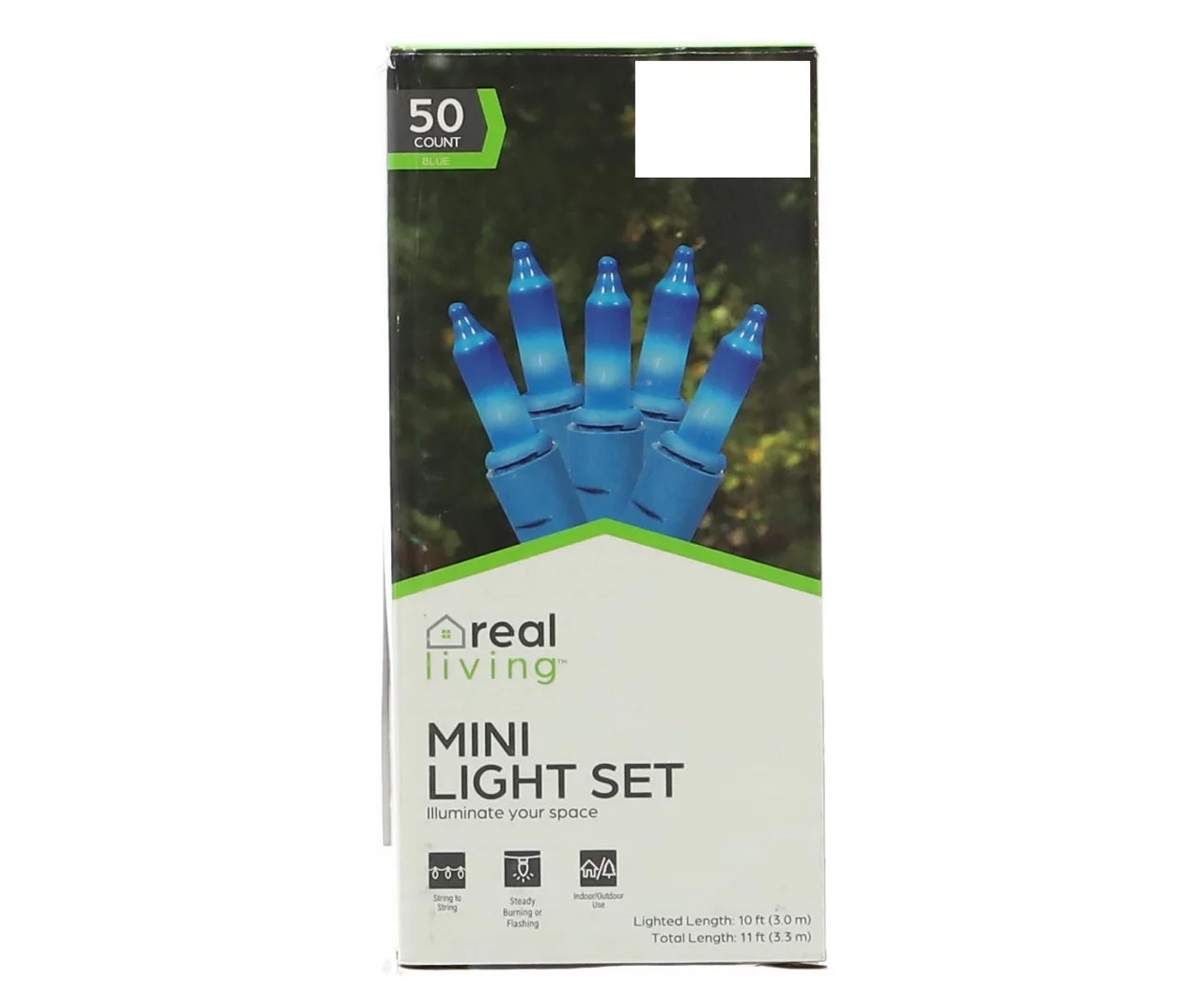 Real Living Blue Mini Light Set with Blue Wire, 50Lights Big Lots