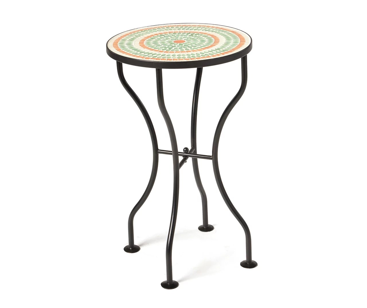 19.7" Green & Orange Mosaic Glass Garden Table Big Lots