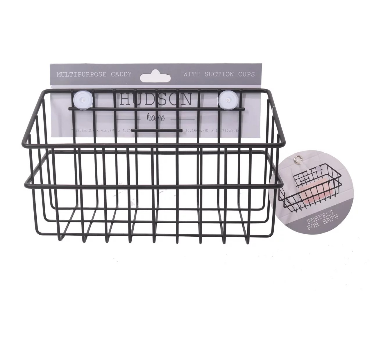 Hudson Home Black Suction Cup Basket Shower Caddy Big Lots
