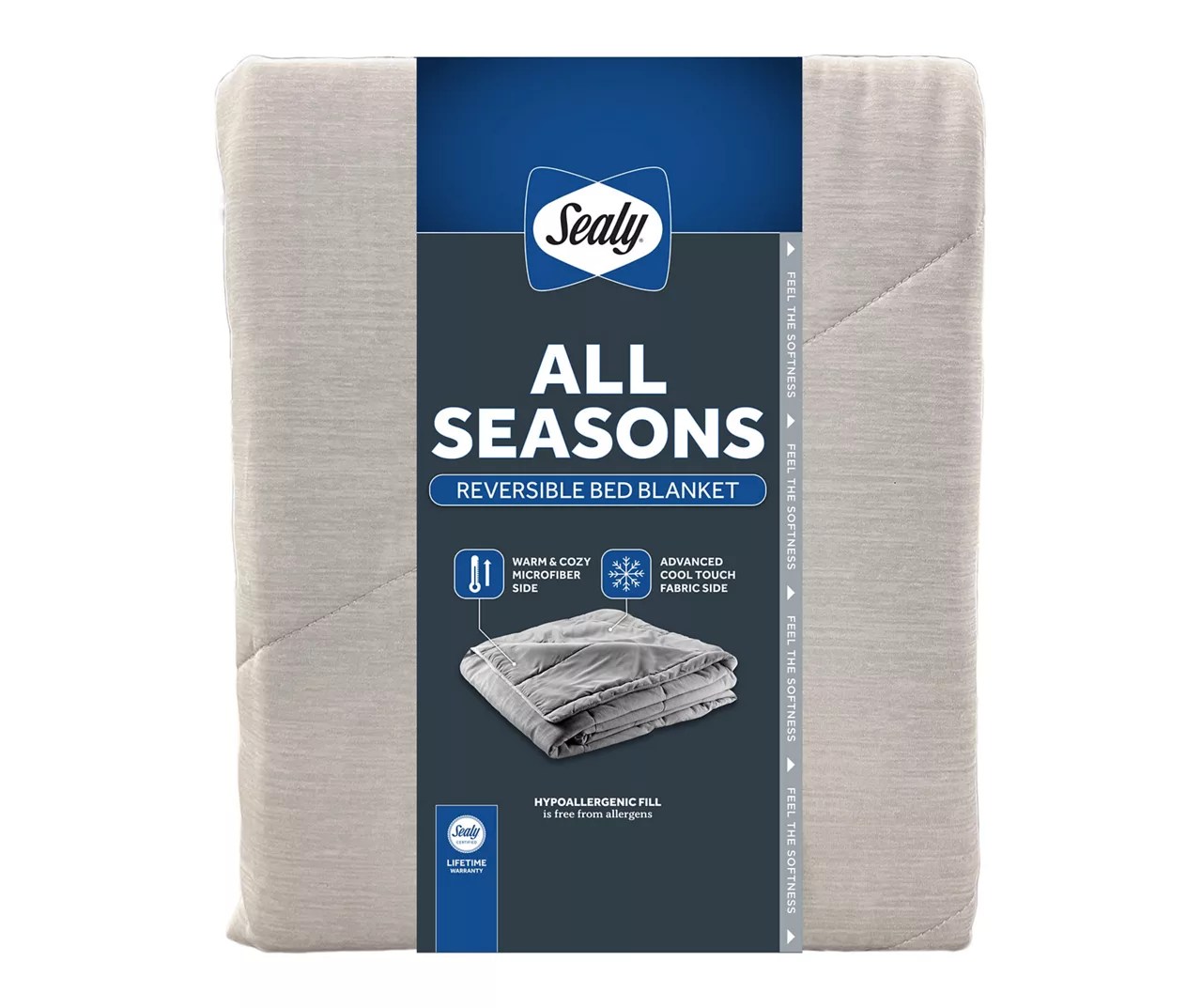 Sealy Glacier Gray AllSeason Reversible King Blanket Big Lots
