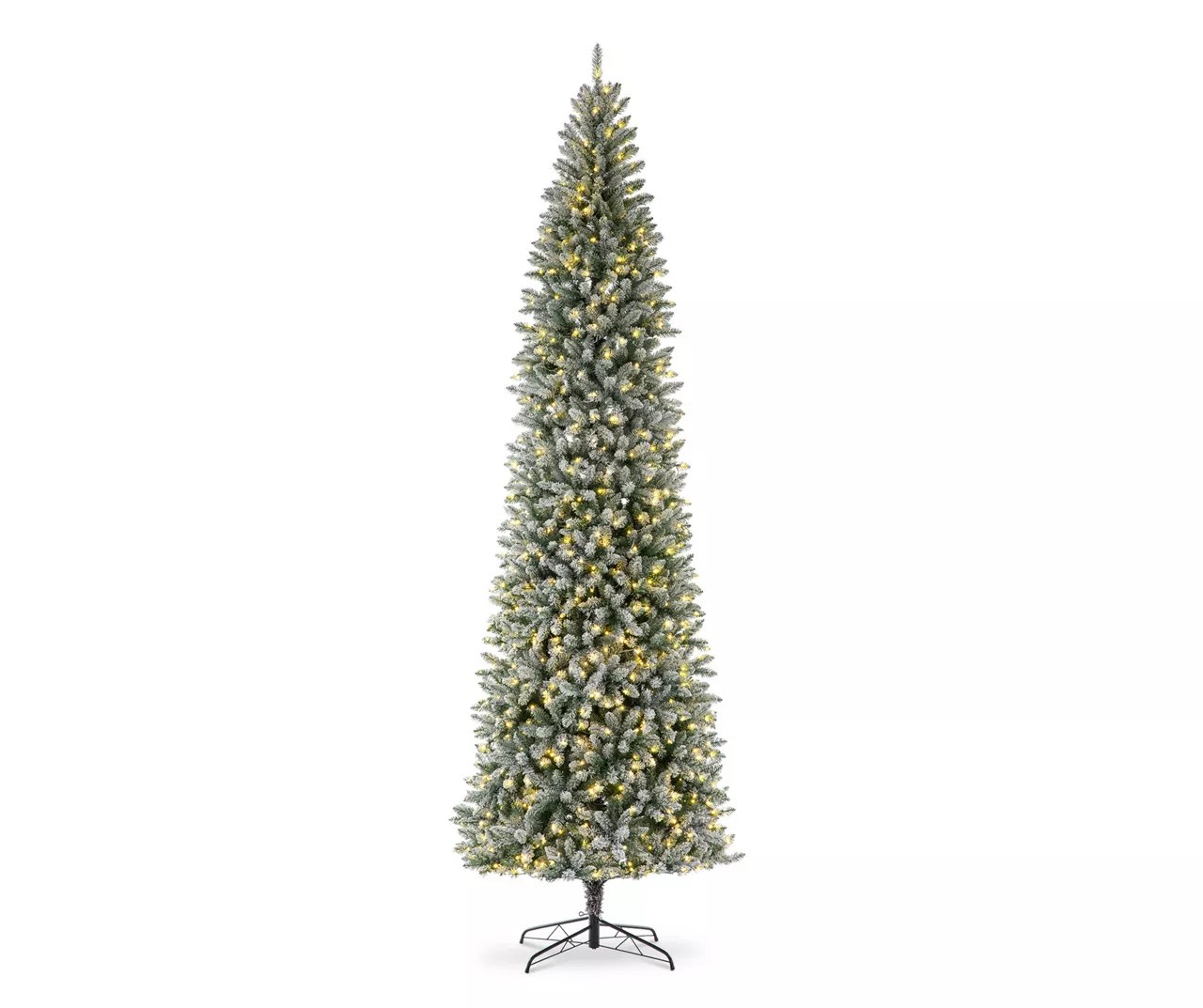 Glitzhome 11' Flocked Fir Pencil PreLit LED Artificial Christmas Tree