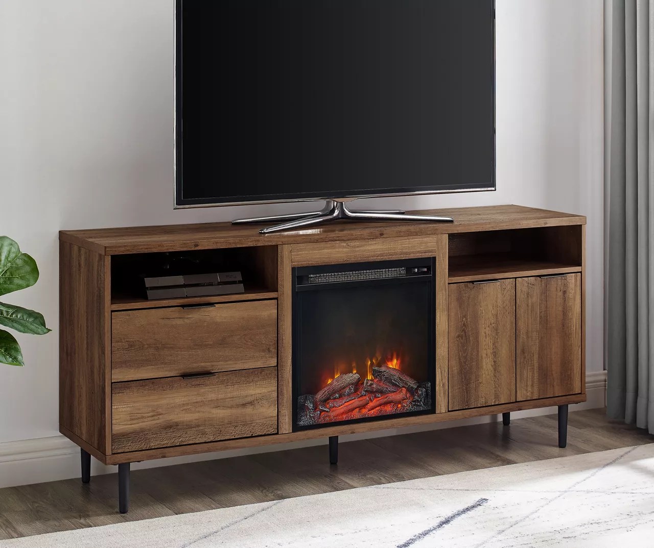 Walker Edison Walker Edison 60" Modern Electric Fireplace Console Big Lots