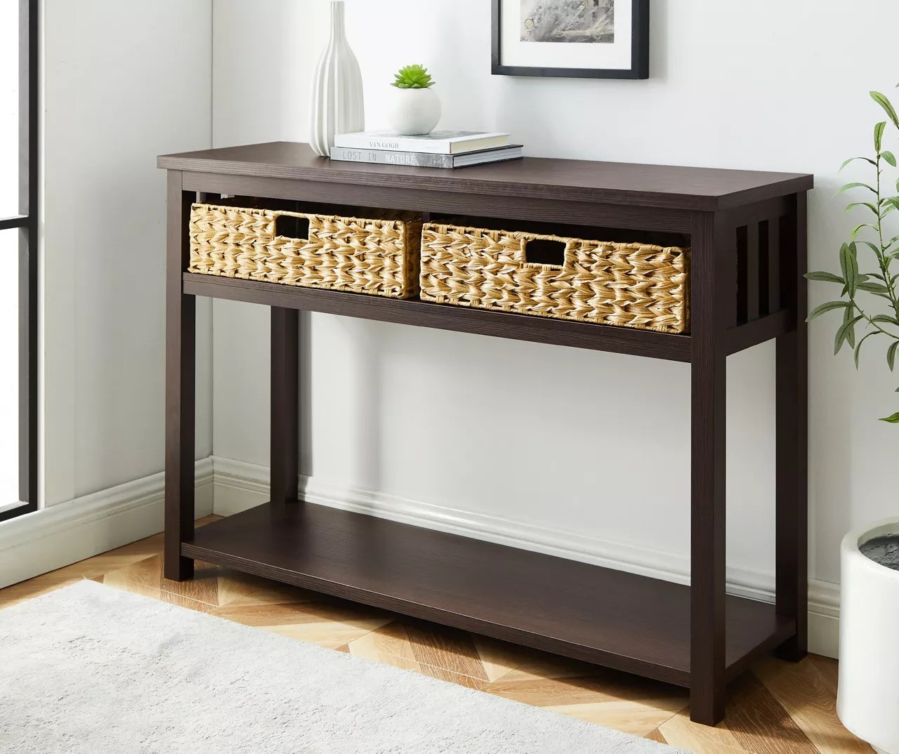 Walker Edison Espresso Mission Entryway Bench Big Lots
