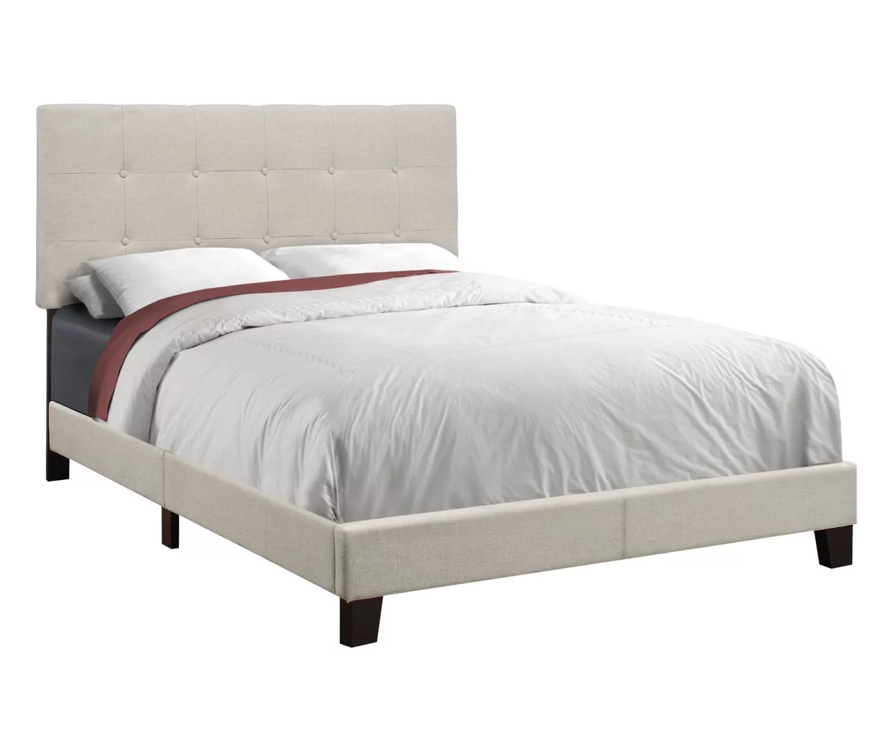 Monarch Beige Linen Tufted Full Bed Big Lots