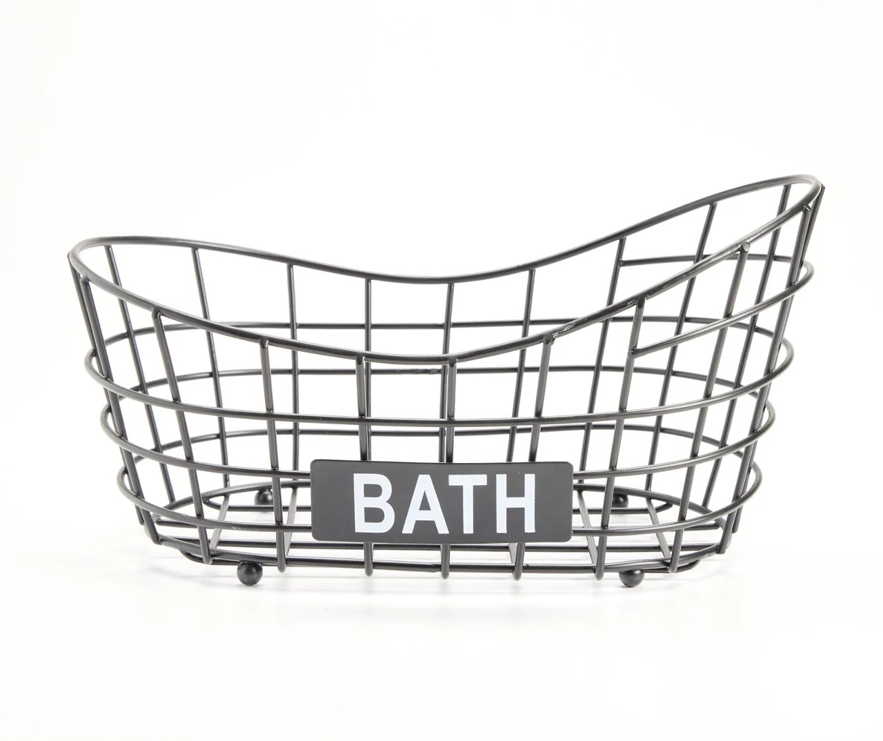 Real Living "Bath" Black Bathtub Wire Storage Basket Big Lots