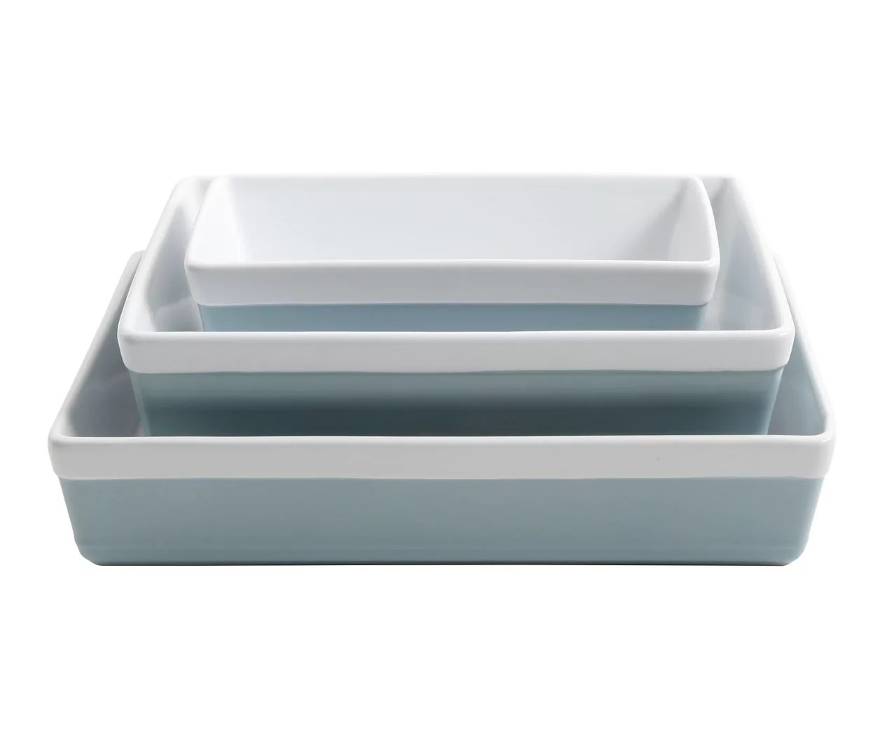 Gibson Home Martha Stewart Dusty Blue 3Pc. Stoneware Bakeware Set Big Lots