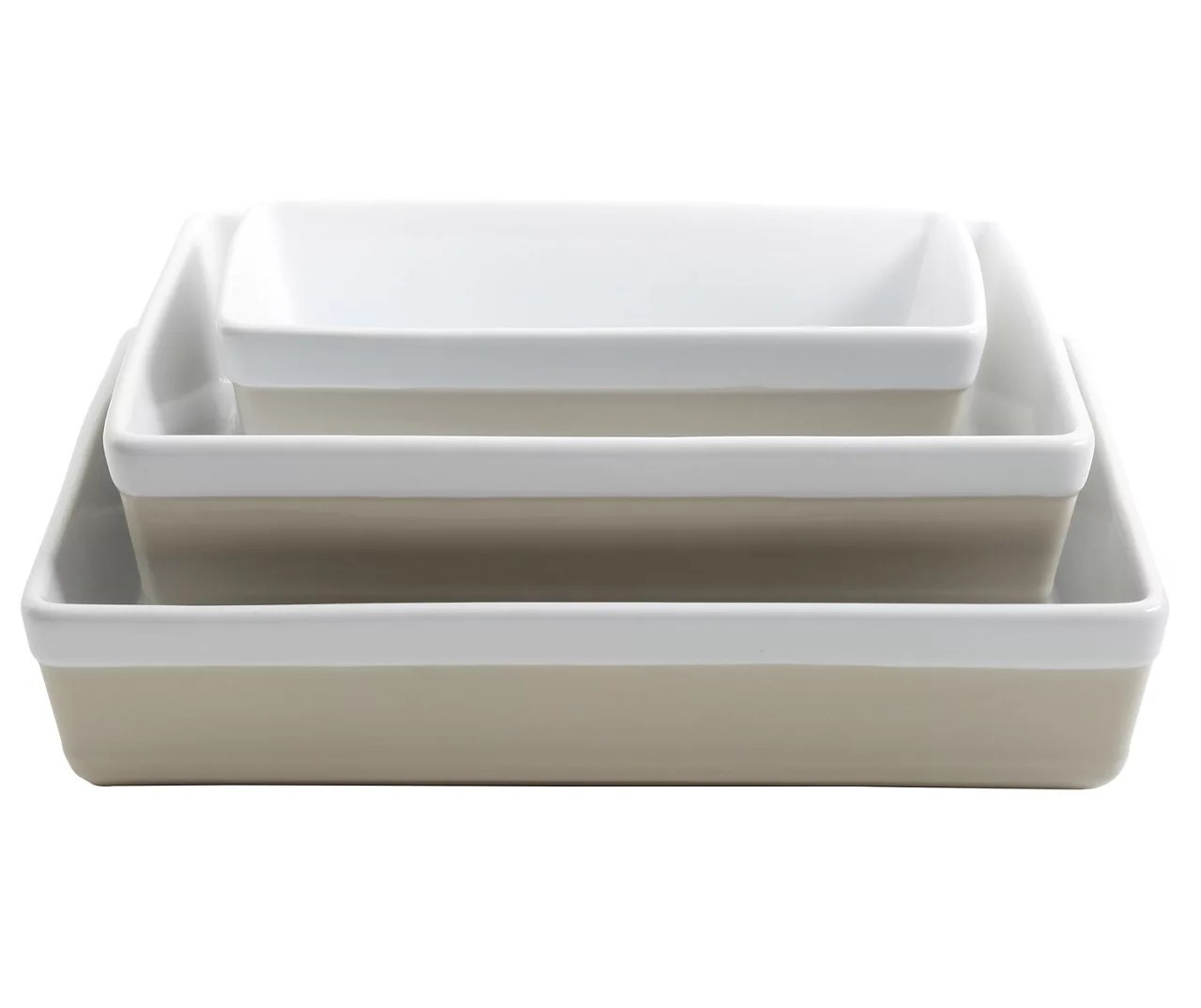 Gibson Home Martha Stewart Beige 3Pc. Stoneware Bakeware Set Big Lots