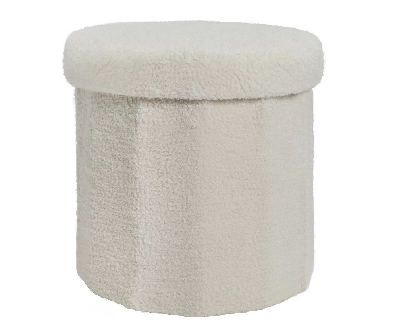 Real Living White Sherpa Storage Ottoman Big Lots