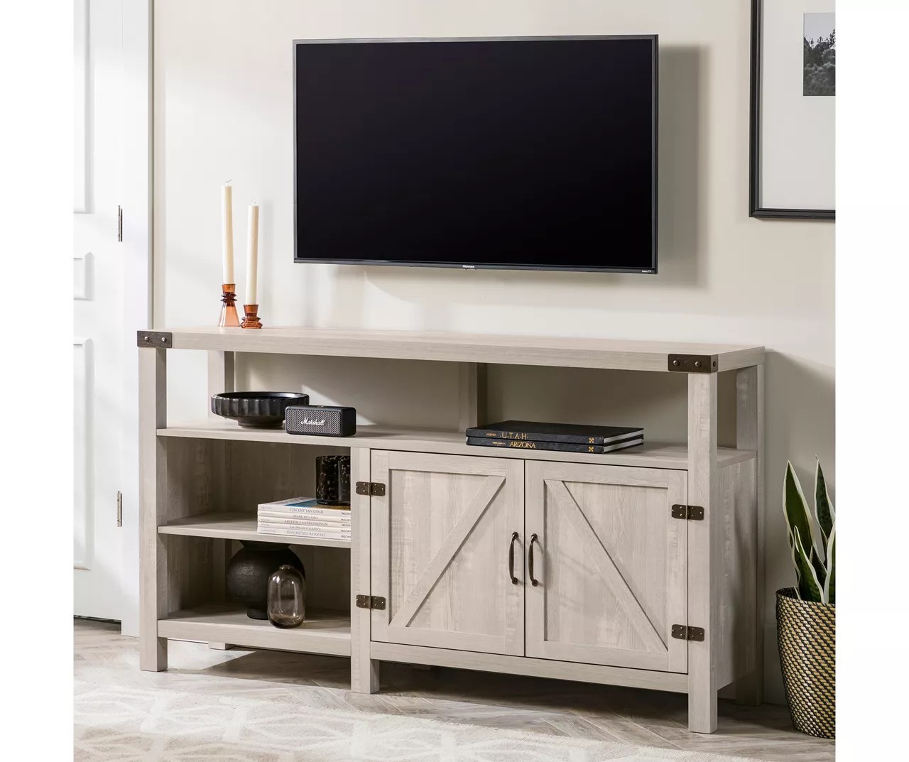 Walker Edison 58" Barn Door Highboy TV Stand Big Lots
