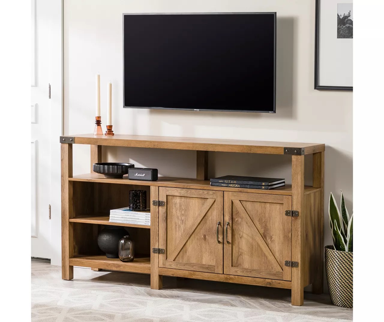Walker Edison 58" Barn Door Highboy TV Stand Big Lots