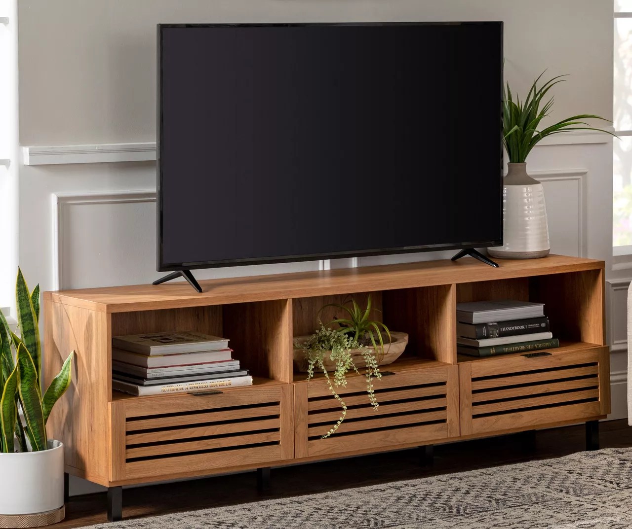Walker Edison 70" Jackson Slate English Oak TV Stand Big Lots