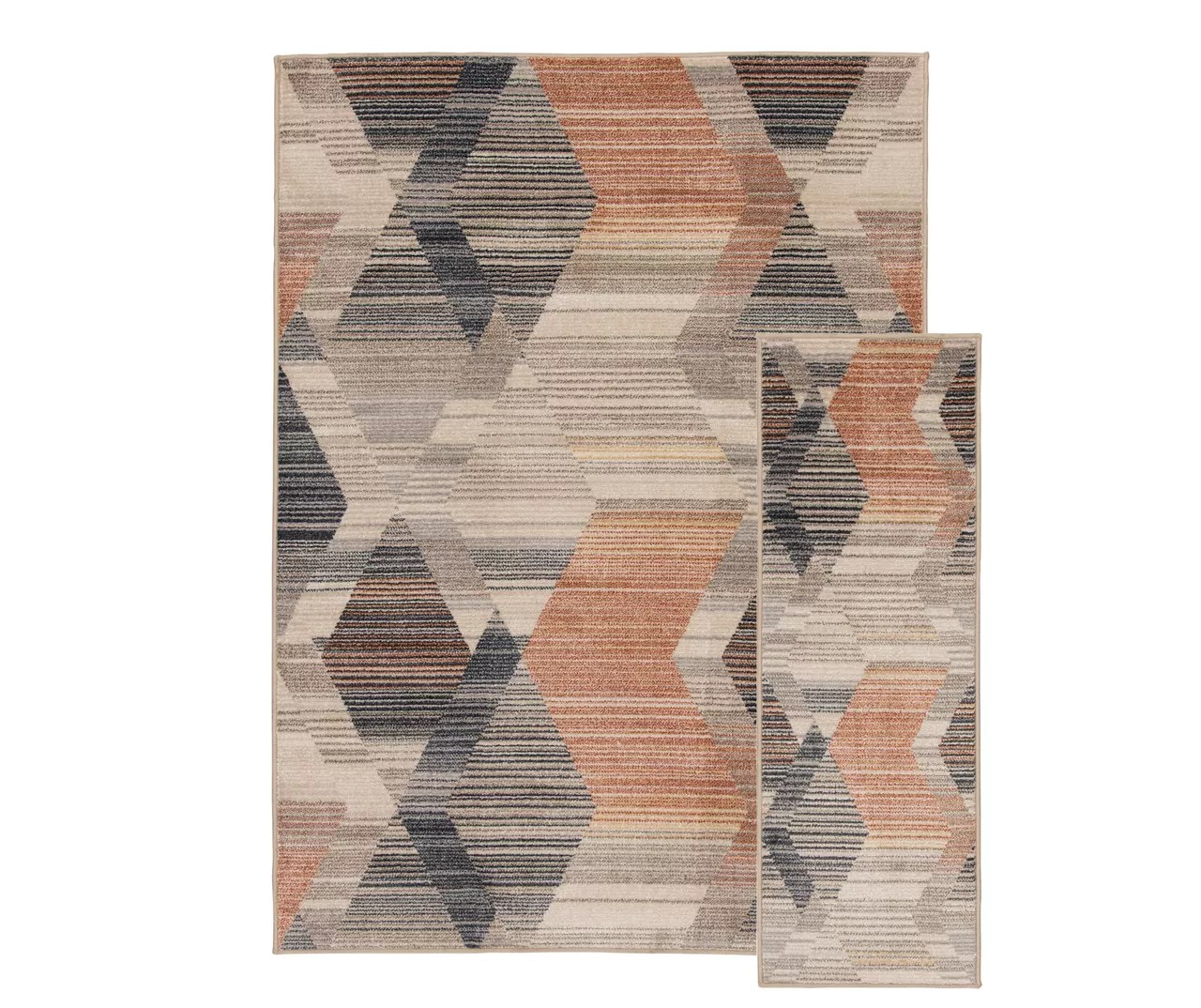 Real Living Jolene Brown & Gray Geometric Area Rug & Runner Set Big Lots