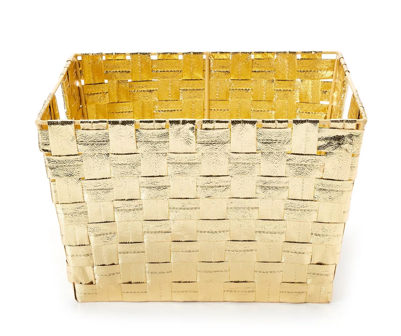 Home Expressions Gold Small Metallic Woven Storage Bin Big Lots