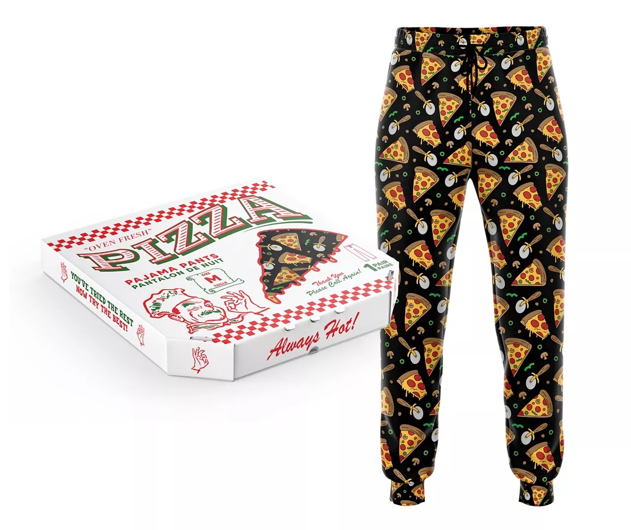 Men's Black & Yellow Pizza Novelty Lounge Pants Big Lots