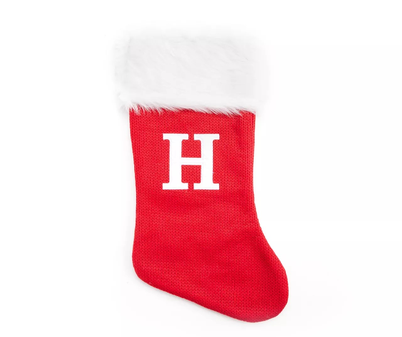 Winter Wonder Lane Winter Wonder Lane Monogram Red Knit Stocking with