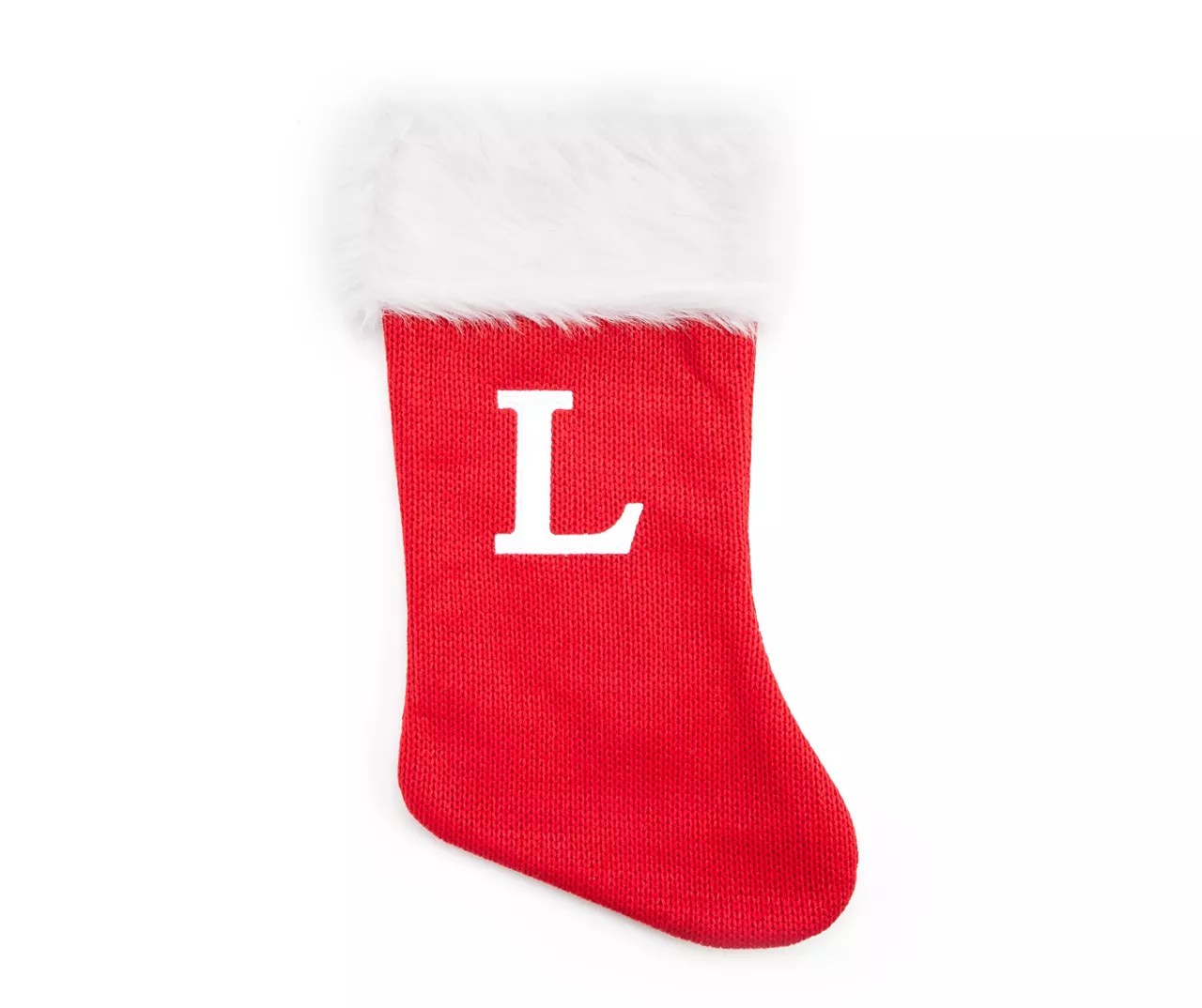 Winter Wonder Lane Winter Wonder Lane Monogram Red Knit Stocking with