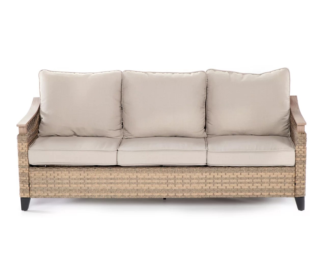 Broyhill San Marino Tan Wicker Cushioned Patio Sofa Big Lots