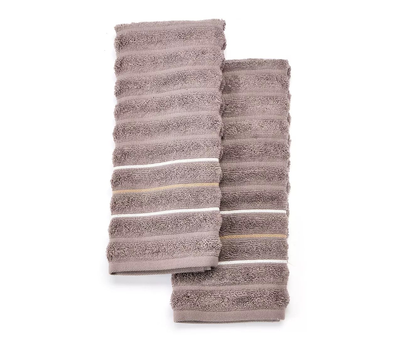 Somanic Gray & White Stripe Hand Towels, 2Pack Big Lots