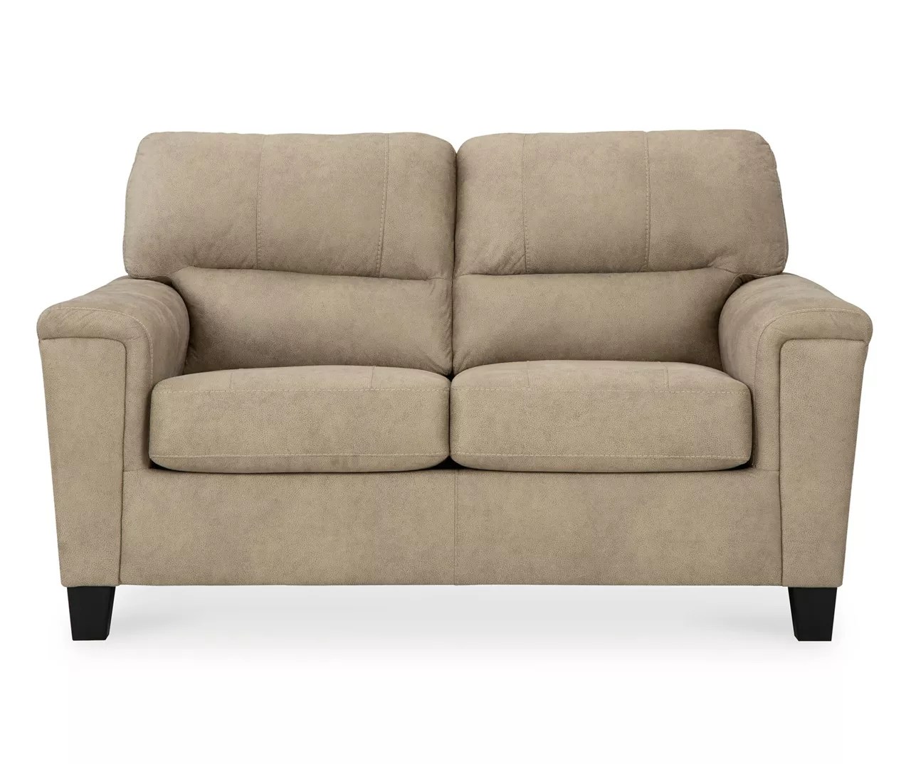 Tishen Pebble Sand Faux Leather Loveseat Big Lots