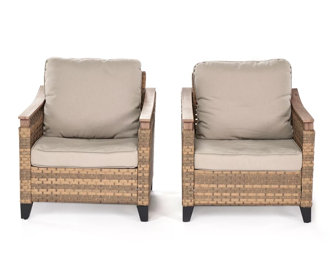 San Marino Tan Wicker Cushioned Patio Chairs, 2Pack Big Lots