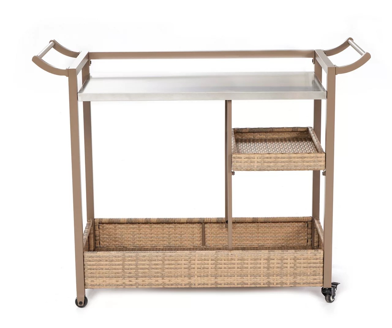 Broyhill San Marino Wicker & Stainless Steel Bar Cart | Big Lots