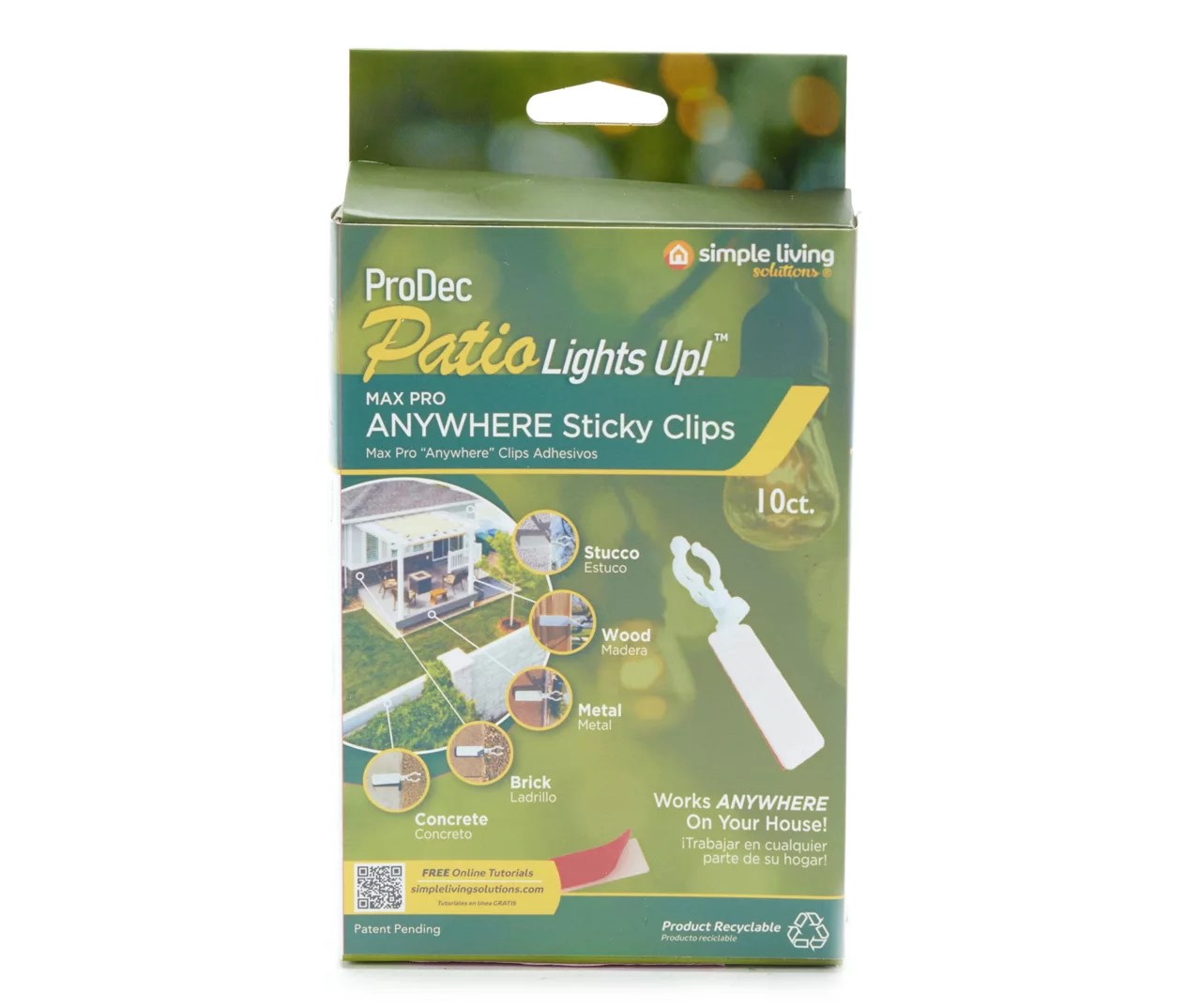 Simple Living Solutions ProDec Max Pro Patio Light Up! Anywhere Sticky Clips, 10Count Big Lots