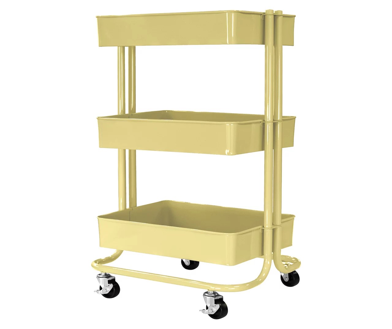 Homestead Lemon Meringue 3Tier Rolling Metal Storage Cart Big Lots