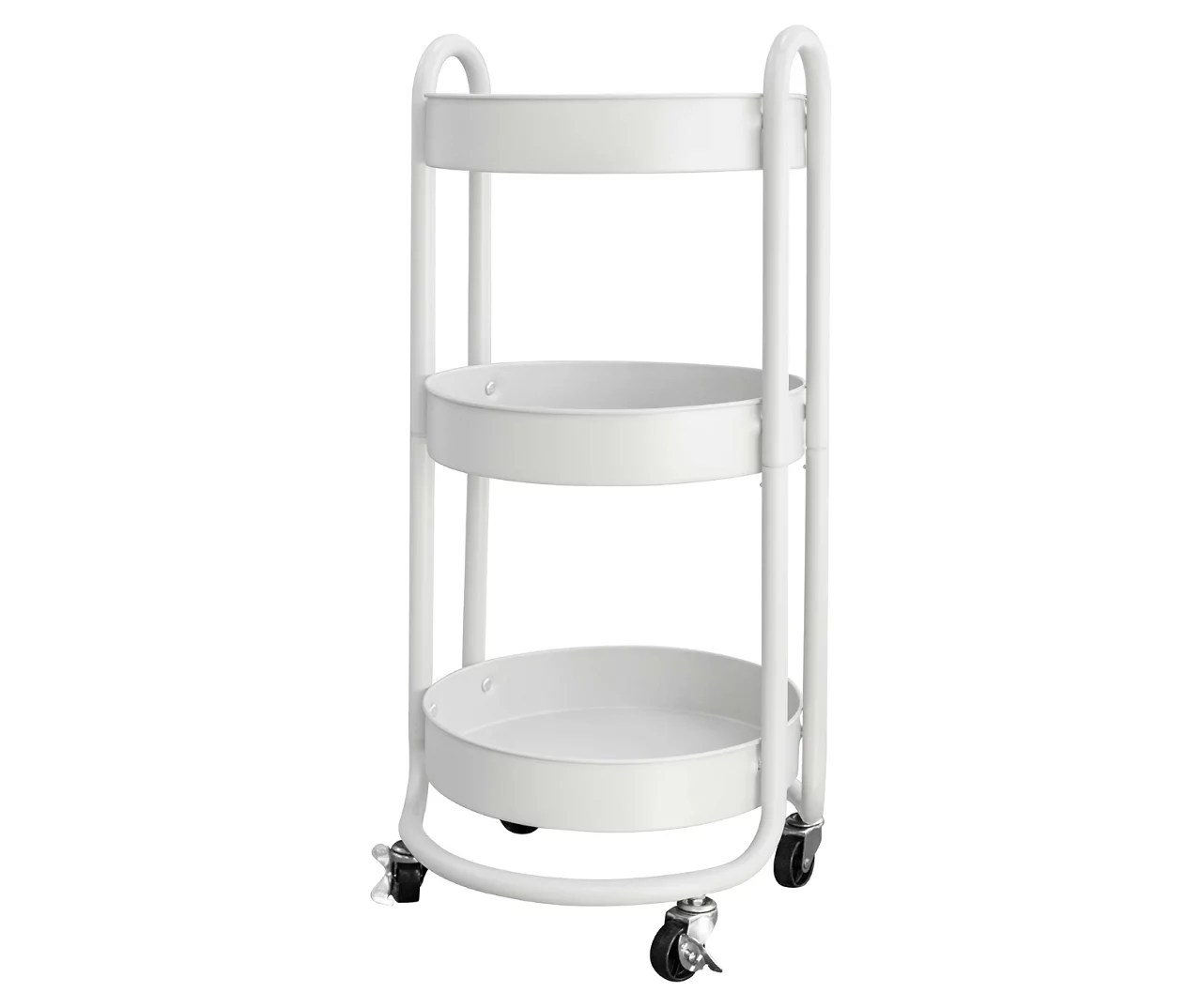 Bright White 3Tier Round Metal Rolling Storage Cart Big Lots